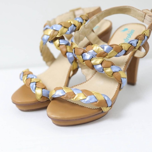 Farylrobin Tan and Gold Braided Heels - Picture 2 of 8